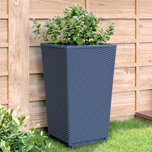 Prolenta Premium - Jardinières 4 Pcs Bleu Gris 32,5x32,5x57 Cm Pp