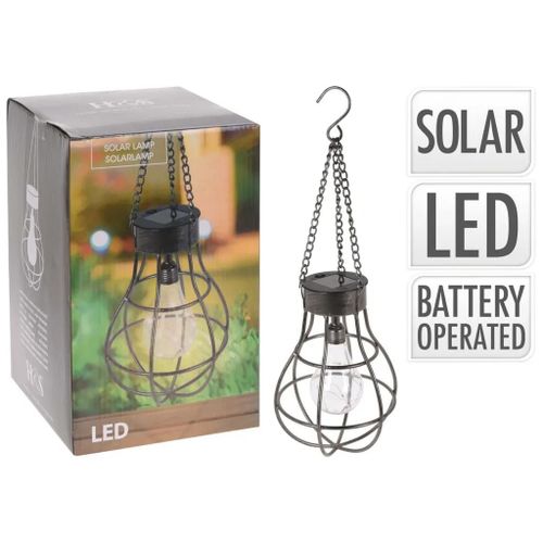 Prolenta Premium - Lampe À Ampoule Solaire Métal Avec 10 Led