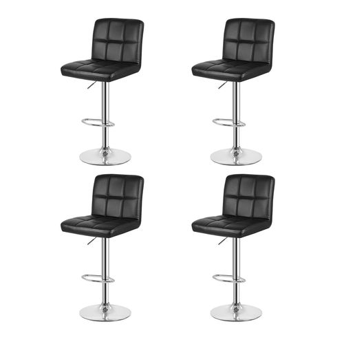 Tabouret Bar Lot 4 Cuir - Chaises Hautes De Bar - Noir