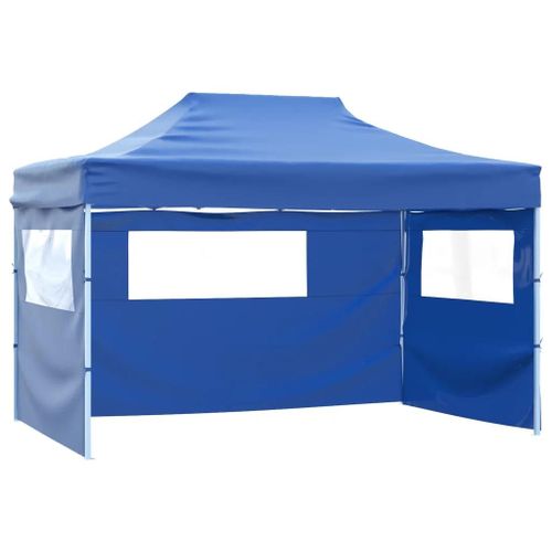 Prolenta Premium - Tente De Réception Pliable Avec 3 Parois 3x4 M Acier Bleu