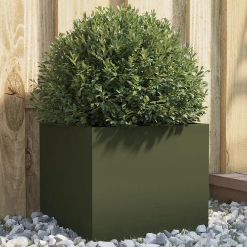 Prolenta Premium - Jardinière Vert Olive 32x30x29 Cm Acier