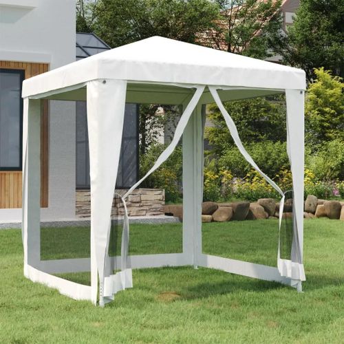 Prolenta Premium - Tente De Réception Avec 4 Parois Latérales En Maille 2x2m Blanc