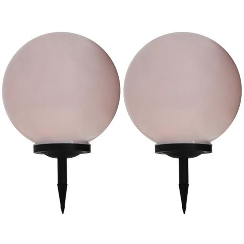 Prolenta Premium - Lampes Solaires Sphériques Led De Jardin 2 Pcs 40 Cm Rvb