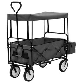 Prolenta Premium - Chariot À Main Pliable Avec Toit Acier Gris
