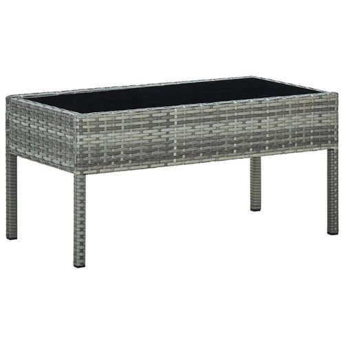 Prolenta Premium - Table De Jardin Gris 75x40x37 Cm Résine Tressée