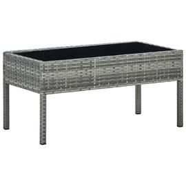 Prolenta Premium - Table De Jardin Gris 75x40x37 Cm Résine Tressée