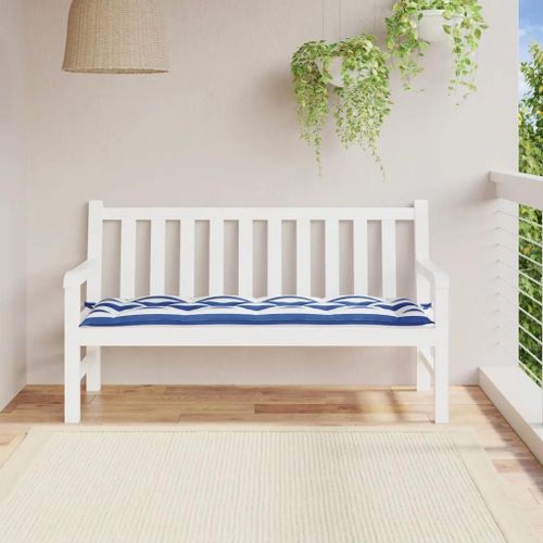 Prolenta Premium - Coussin De Banc De Jardin Rayures Bleues Et Blanches 150x50x7cm