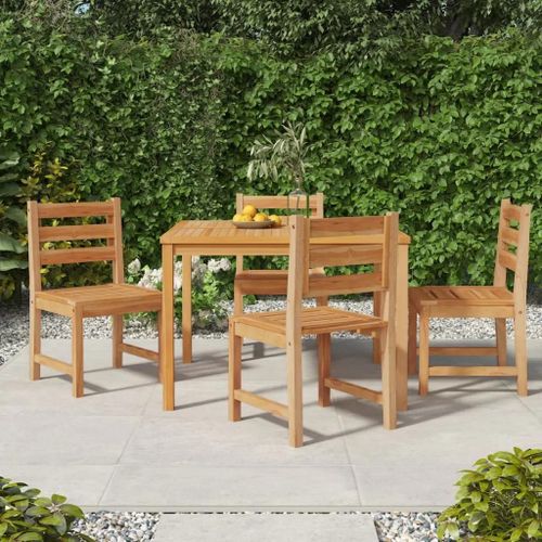 Prolenta Premium - Ensemble À Manger De Jardin 5pcs Bois De Teck Massif