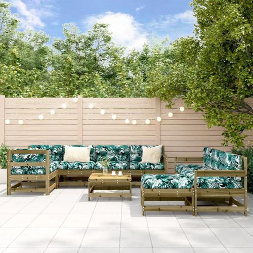 Prolenta Premium - Salon De Jardin 10 Pcs Bois De Pin Imprégné