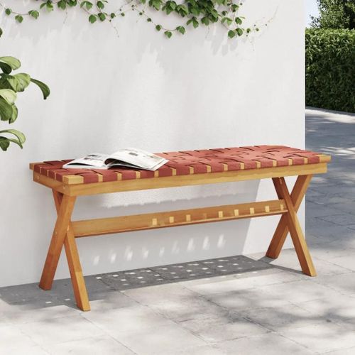 Prolenta Premium - Banc De Jardin Rouge Bois Massif D'acacia Et Tissu