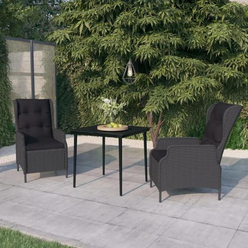 Prolenta Premium - Ensemble À Manger De Jardin 3 Pcs Gris Foncé