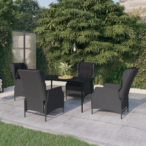 Prolenta Premium - Ensemble À Manger De Jardin 5 Pcs Gris Foncé