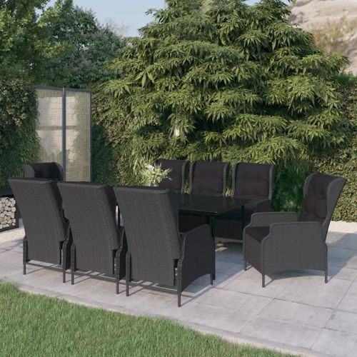 Prolenta Premium - Ensemble À Manger De Jardin 9 Pcs Gris Foncé