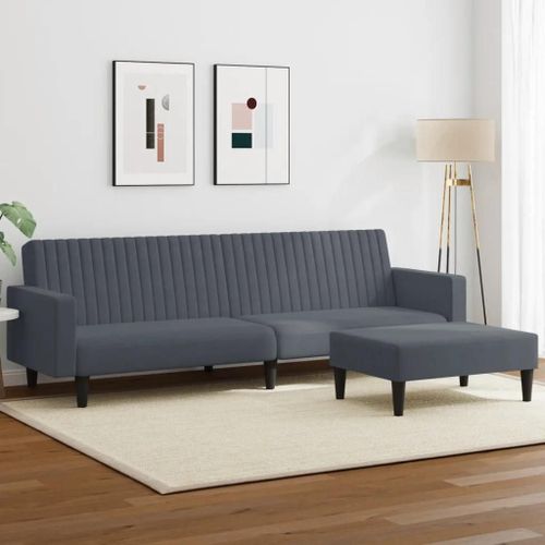 Prolenta Premium - Ensemble De Canapés 2 Pcs Gris Foncé Velours