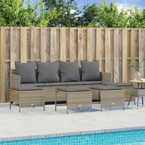Prolenta Premium - Salon De Jardin Avec Coussins 5 Pcs Beige Résine Tressée