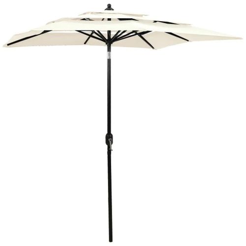 Prolenta Premium - Parasol De Jardin À 3 Niveaux Avec Mât En Aluminium Sable 2x2 M