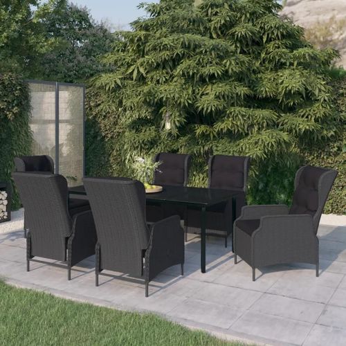 Prolenta Premium - Ensemble À Manger De Jardin 7 Pcs Gris Foncé