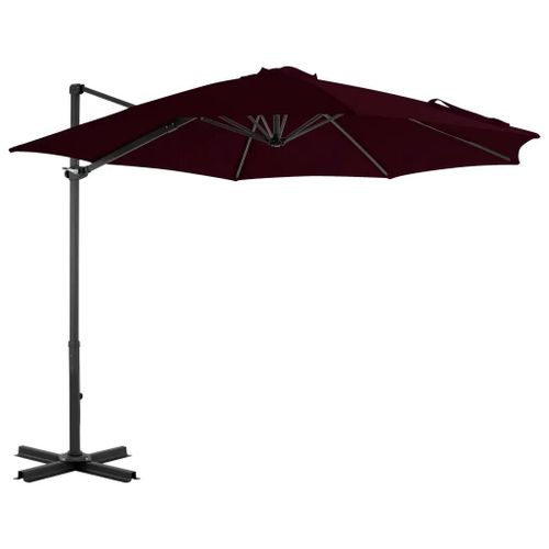 Prolenta Premium - Parasol De Jardin En Porte-À-Faux Avec Mât En Aluminium Rouge
