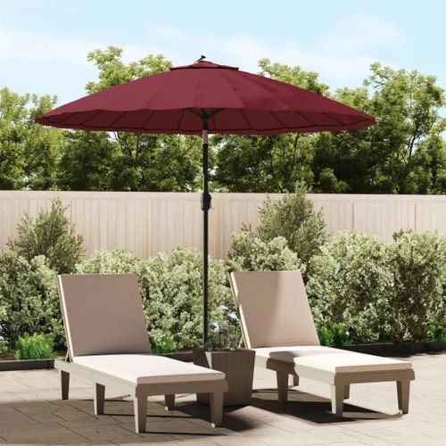 Prolenta Premium - Parasol D'extérieur Avec Mât En Aluminium 270 Cm Rouge Bordeaux