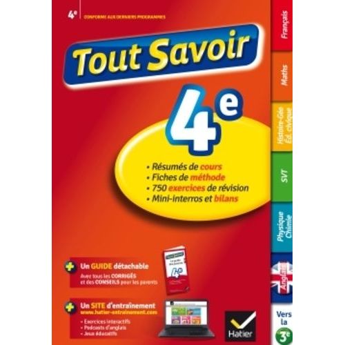 Tout Savoir 4e
