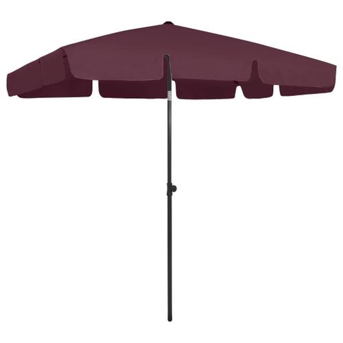 Prolenta Premium - Parasol De Plage Rouge Bordeaux 200x125 Cm
