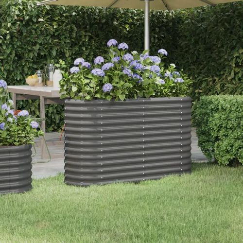 Prolenta Premium - Lit Surélevé De Jardin Acier Enduit De Poudre 114x40x68 Cm Gris