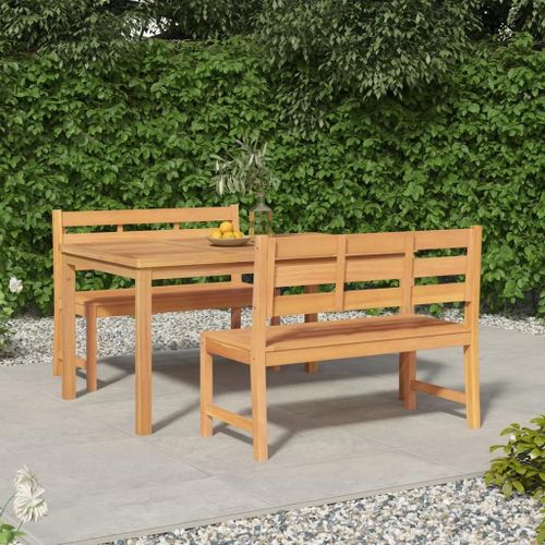 Prolenta Premium - Ensemble À Manger De Jardin 3 Pcs Bois De Teck Massif