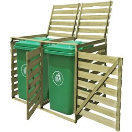 Prolenta Premium - Abri Pour Poubelle Double 240 L Bois Imprégné