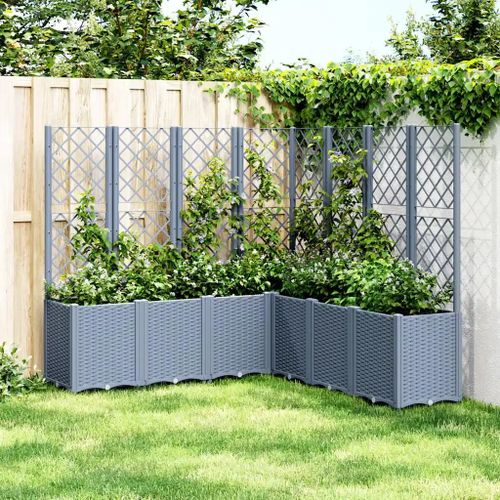 Prolenta Premium - Jardinière Avec Treillis Bleu Gris 160x160x140 Cm Pp