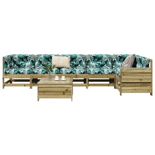 Prolenta Premium - Salon De Jardin 7 Pcs Bois De Pin Imprégné
