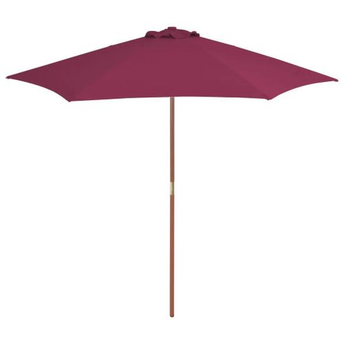 Prolenta Premium - Parasol D'extérieur Avec Mât En Bois 270 Cm Rouge Bordeaux