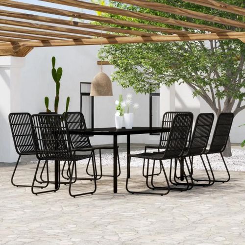Prolenta Premium - Ensemble À Manger De Jardin 9 Pcs Noir