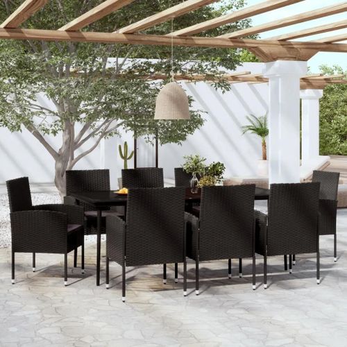 Prolenta Premium - Ensemble À Manger De Jardin 9 Pcs Noir