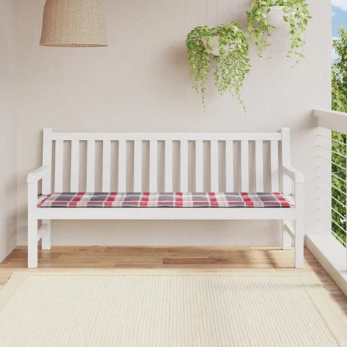 Prolenta Premium - Coussin De Banc De Jardin Motif À Carreaux Rouges 180x50x3 Cm