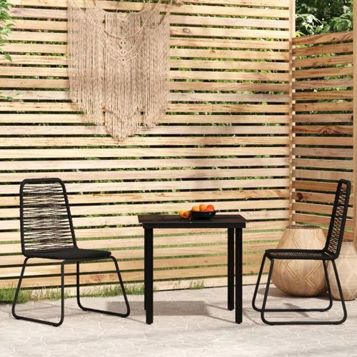Prolenta Premium - Ensemble À Manger De Jardin 3 Pcs Noir