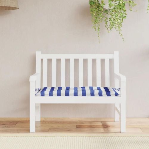 Prolenta Premium - Coussin De Banc De Jardin Rayures Bleues Et Blanches 100x50x7cm