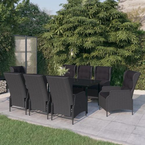 Prolenta Premium - Ensemble À Manger De Jardin 9 Pcs Gris Foncé