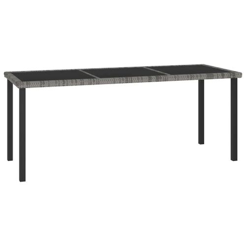 Prolenta Premium - Table À Dîner De Jardin Gris 180x70x73 Cm Résine Tressée