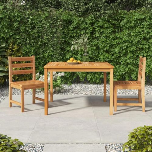 Prolenta Premium - Ensemble À Manger De Jardin 3 Pcs Bois De Teck Massif