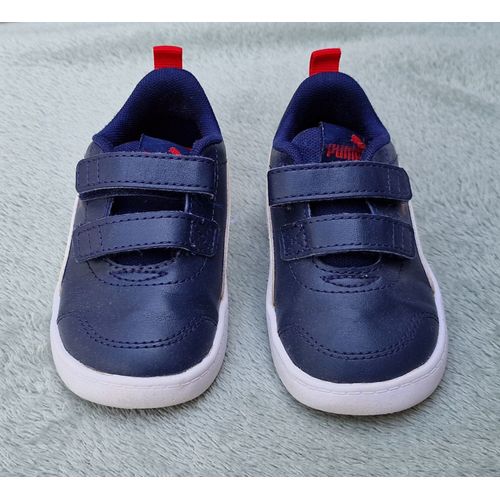 Baskets Bleu Marine Et Blanches Puma T21, Très Bon État