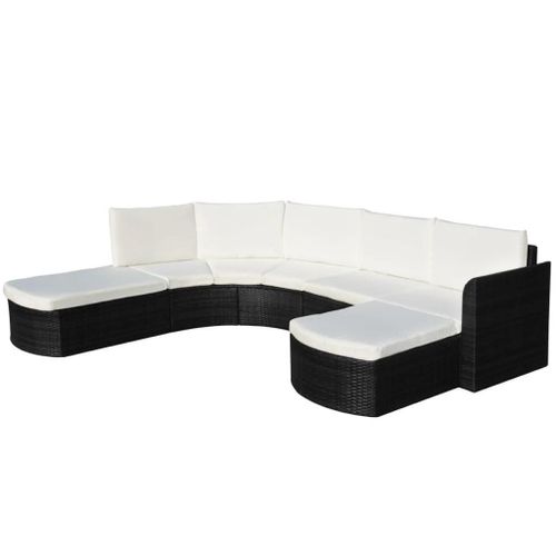 Prolenta Premium - Salon De Jardin 4 Pcs Avec Coussins Résine Tressée Noir