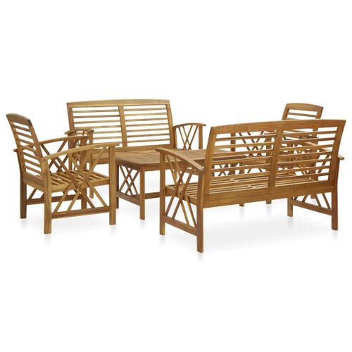 Prolenta Premium - Salon De Jardin 5 Pcs Bois D'acacia Solide