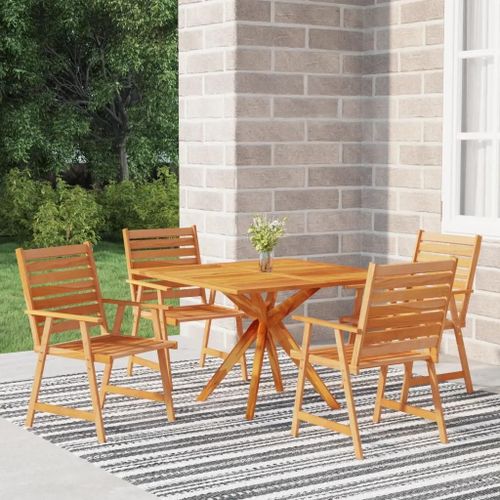 Prolenta Premium - Ensemble À Manger De Jardin 5 Pcs Bois D'acacia Solide