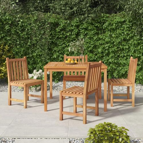 Prolenta Premium - Ensemble À Manger De Jardin 5pcs Bois De Teck Massif