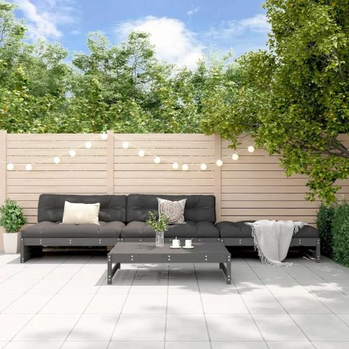 Prolenta Premium - Salon De Jardin 4 Pcs Gris Bois Massif De Pin