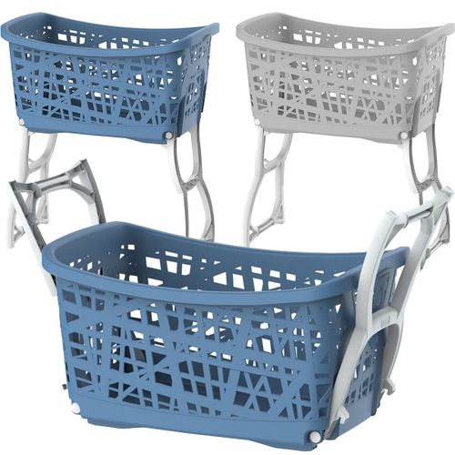 44 Lt. Panier  Linge Debout Avec Poignes  Double Fonction Pieds Inclinables Pour Se Reposer Au Sol 60,5  39,5  68,5 H Cm