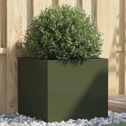 Prolenta Premium - Jardinière Vert Olive 49x47x46 Cm Acier