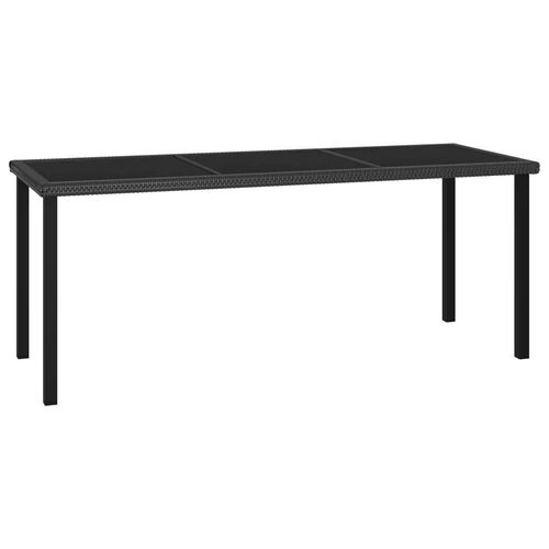 Prolenta Premium - Table À Dîner De Jardin Noir 180x70x73 Cm Résine Tressée