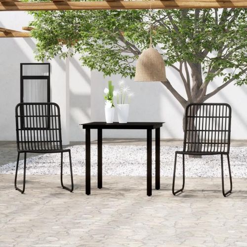 Prolenta Premium - Ensemble À Manger De Jardin 3 Pcs Noir
