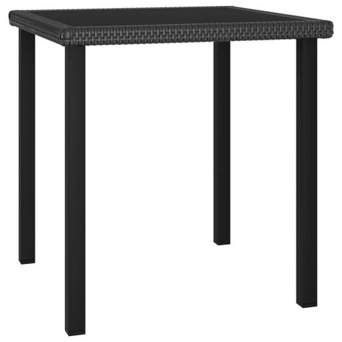 Prolenta Premium - Table À Dîner De Jardin Noir 70x70x73 Cm Résine Tressée